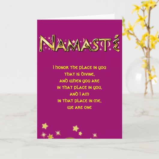 Namasté Karte (Gelbe Blume)