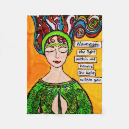 Namaste' Licht in mir ehrt das Licht Fleecedecke (Vorderseite)