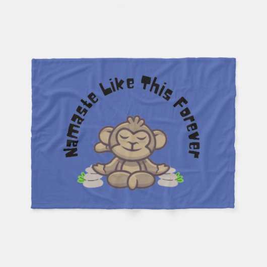 Namaste like this forever - Funny Monkey Yoga Pub Fleecedecke (Vorderseite (Horizontal))