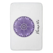 NAMASTE Lila Blume Spirituelle Lotus Mandala Badematte (Vorderseite Vertikal)
