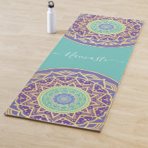 Namaste Lila Indigo Gold Turquoise Mandala Boho