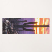 Namaste Lila Orange Cactus Arizona Sunset Custom Yogamatte (Vorderseite (Horizontal))