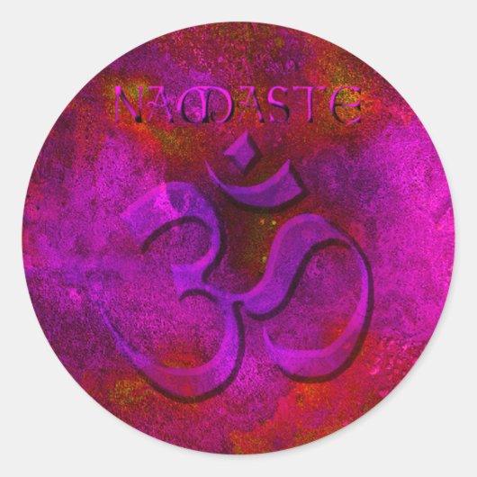 Namaste Lila rote Aufkleber (Vorderseite)