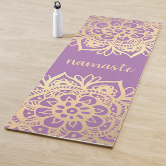 Namaste Lila und Gold Mandala Blume Yogamatte