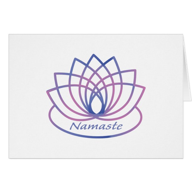 Namaste Lila und Pink Lotus Blume (Vorderseite (Horizontal))