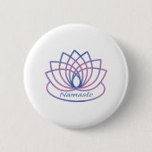 Namaste Lila und Pink Lotus Blume Button (Vorderseite)