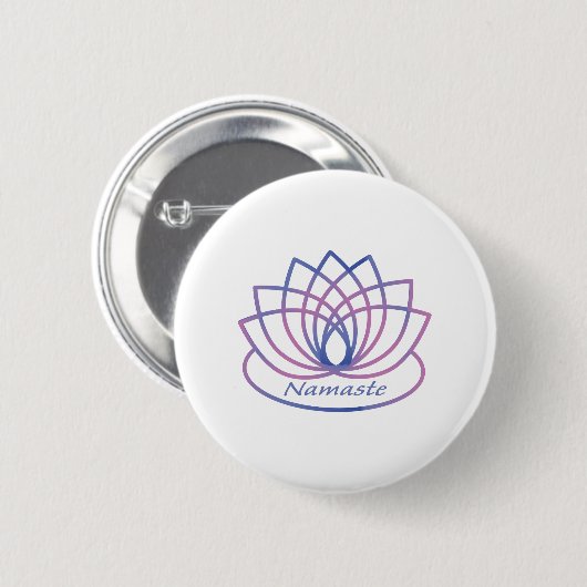 Namaste Lila und Pink Lotus Blume Button (Vorne & Hinten)