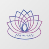 Namaste Lila und Pink Lotus Blume Fensteraufkleber (Blatt)