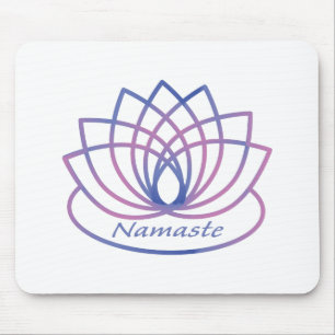 Namaste Lila und Pink Lotus Blume Mousepad