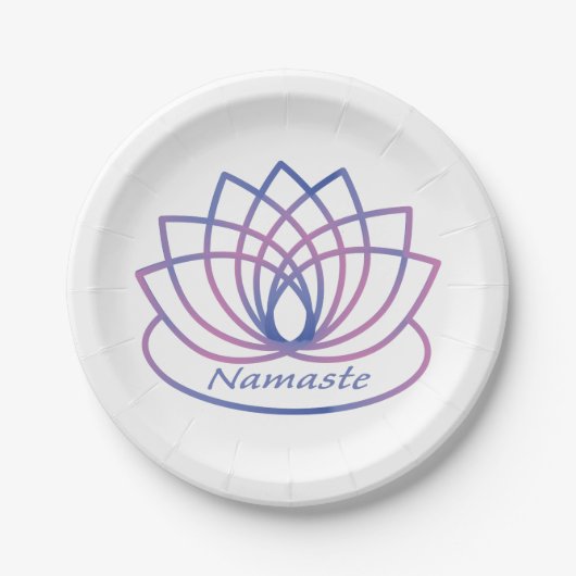 Namaste Lila und Pink Lotus Blume Pappteller (Vorderseite)