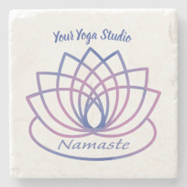 Namaste Lila und Pink Lotus Blume Steinuntersetzer
