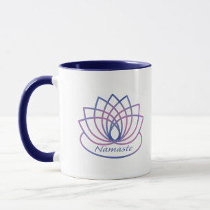 Namaste Lila und Pink Lotus Blume Tasse