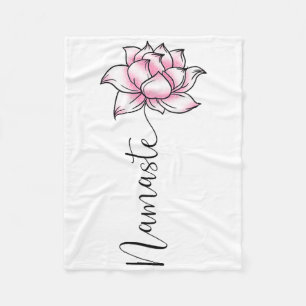 Namaste Lilly Lotus Rosa Blume Niedlich Hindi Yoga Fleecedecke