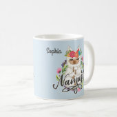 Namaste Llama Niedlicher Individuelle Name Kaffeetasse (VorderseiteRechts)