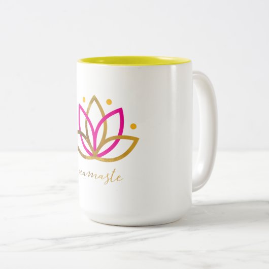 Namaste Logo 15 Unze Zwei-Ton Tasse (VorderseiteRechts)