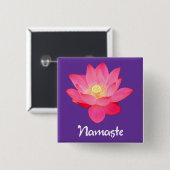 Namaste Lotos-Blumen-Entwurfsgeschenke Button (Vorne & Hinten)