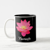Namaste Lotos-Blumen-Entwurfsgeschenke Zweifarbige Tasse (Links)