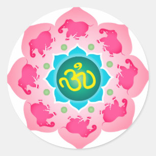 Namaste Lotos-Blumen-OM-Yoga Runder Aufkleber