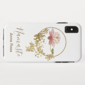 *~* Namaste Lotos-GoldGlitzerZen weißes Girly Case-Mate iPhone Hülle (Rückseite (Horizontal))