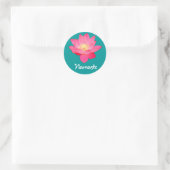 Namaste Lotus Blume Designgeschenke Runder Aufkleber (Tasche)