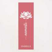 Namaste Lotus Blume Moderne rosa Individuelle Name Yogamatte (Vorderseite)