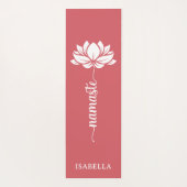 Namaste Lotus Blume Moderne rosa Individuelle Name Yogamatte (Rückseite)