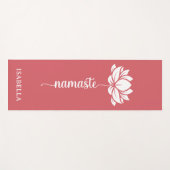 Namaste Lotus Blume Moderne rosa Individuelle Name Yogamatte (Vorderseite (Horizontal))