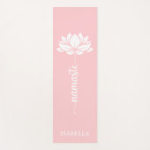 Namaste Lotus Blume Moderne rosa Individuelle Name Yogamatte (Vorderseite)