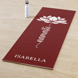 Namaste Lotus Blume Moderner Burgund Individuelle  Yogamatte
