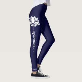 Namaste Lotus Blume Moderner Personalisierter Name Leggings