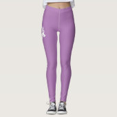 Namaste Lotus Blume Moderner Personalisierter Name Leggings (Vorderseite)