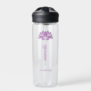 Namaste Lotus Blume Moderner Personalisierter Name Trinkflasche