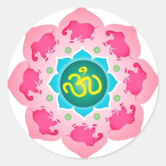 Namaste Lotus Blume Om Yoga Runder Aufkleber