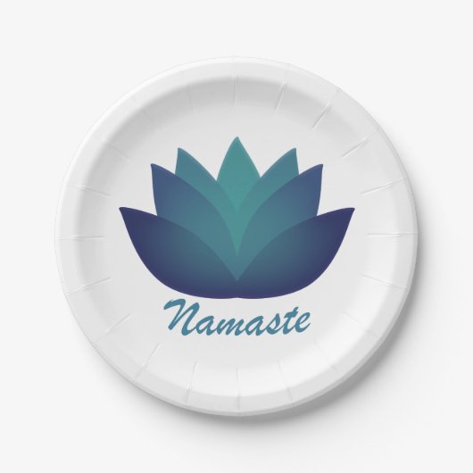 Namaste Lotus-Blume Pappteller (Vorderseite)