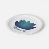 Namaste Lotus-Blume Pappteller (Schrägansicht)