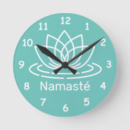 Namasté lotus Blume Yoga Meditation Wanduhr