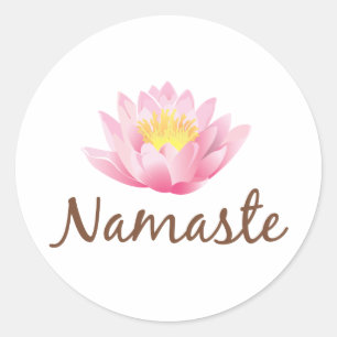 Namaste Lotus Blume Yoga Runder Aufkleber