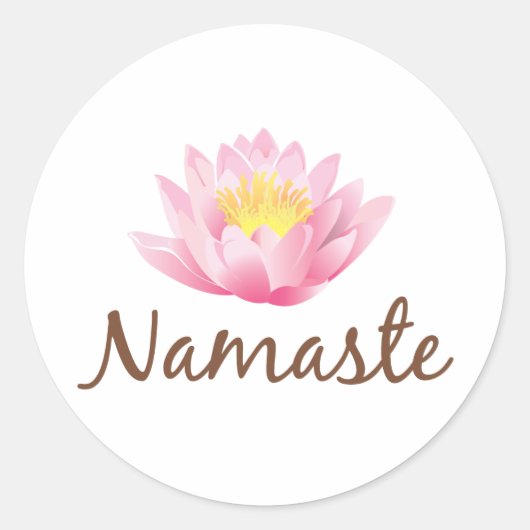 Namaste Lotus Blume Yoga Runder Aufkleber (Vorderseite)