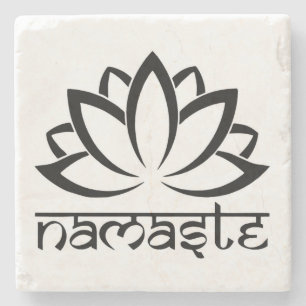 Namaste, Lotus Blume, Yoga, spirituelle Untersetze Steinuntersetzer