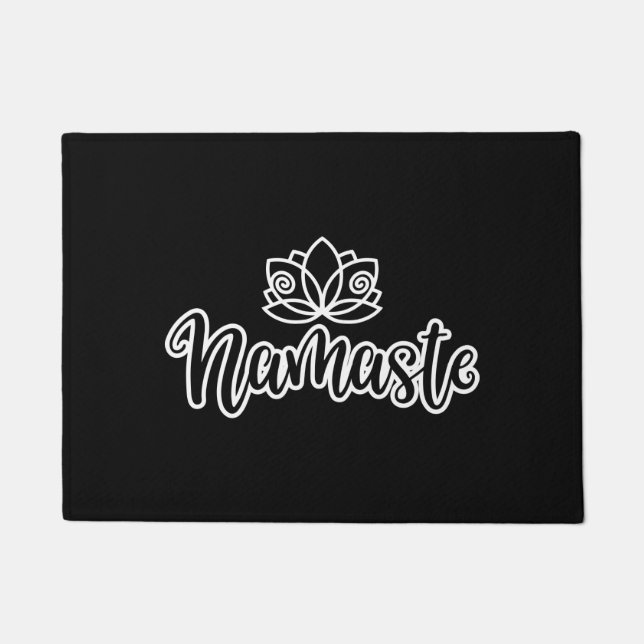 Namaste Lotus Design für Yoga-Enthusiasten Fußmatte (Vorderseite)