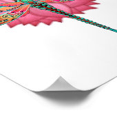 Namaste Lotus Dragonfly Yoga Poster (Ecke)
