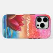 Namaste Lotus & Mandala Case-Mate iPhone Hülle (Rückseite (Horizontal))