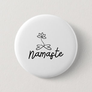 Namaste-Lotus-Motiv für Yoga-Meditation Spirituali Button