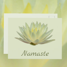 Namaste Lotus-Wasserlilie Gelbe grüne Blüte Postkarte