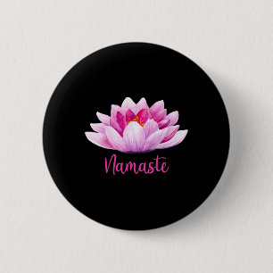 Namaste Lotus Yoga Geschenke Meditation Meditieren Button