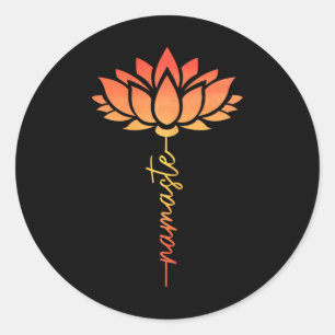 Namaste Lotusblume Yoga Zen Buddhismus Buddha Spir Runder Aufkleber