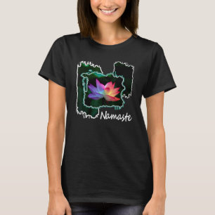 Namaste Lotusblume Yoga Zen Geschenkidee Regenboge T-Shirt