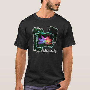 Namaste Lotusblume Yoga Zen Geschenkidee Regenboge T-Shirt