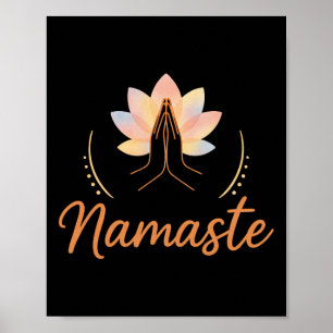 Namaste-Lotusmotiv für Yoga-Meditation Spiritualit Poster