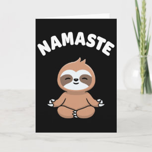 Namaste Lustiger Süßer Faultier Kawaii Yoga Faulti Karte